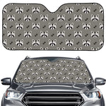 Grey Raccoon Pattern Print Car Windshield Sun Shade