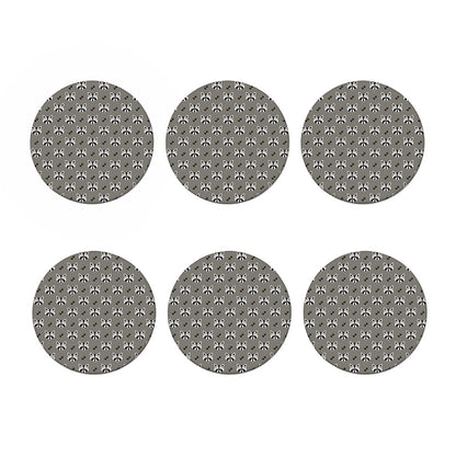 Grey Raccoon Pattern Print Coaster Set