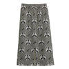 Grey Raccoon Pattern Print Cotton Front Slit Maxi Skirt