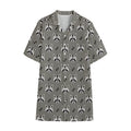 Grey Raccoon Pattern Print Cotton Hawaiian Shirt