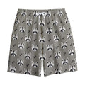 Grey Raccoon Pattern Print Cotton Shorts