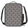 Grey Raccoon Pattern Print Crossbody Lunch Bag