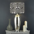 Grey Raccoon Pattern Print Drum Lamp Shade