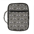 Grey Raccoon Pattern Print Front Pocket Bible Bag