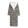 Grey Raccoon Pattern Print Hooded Bathrobe