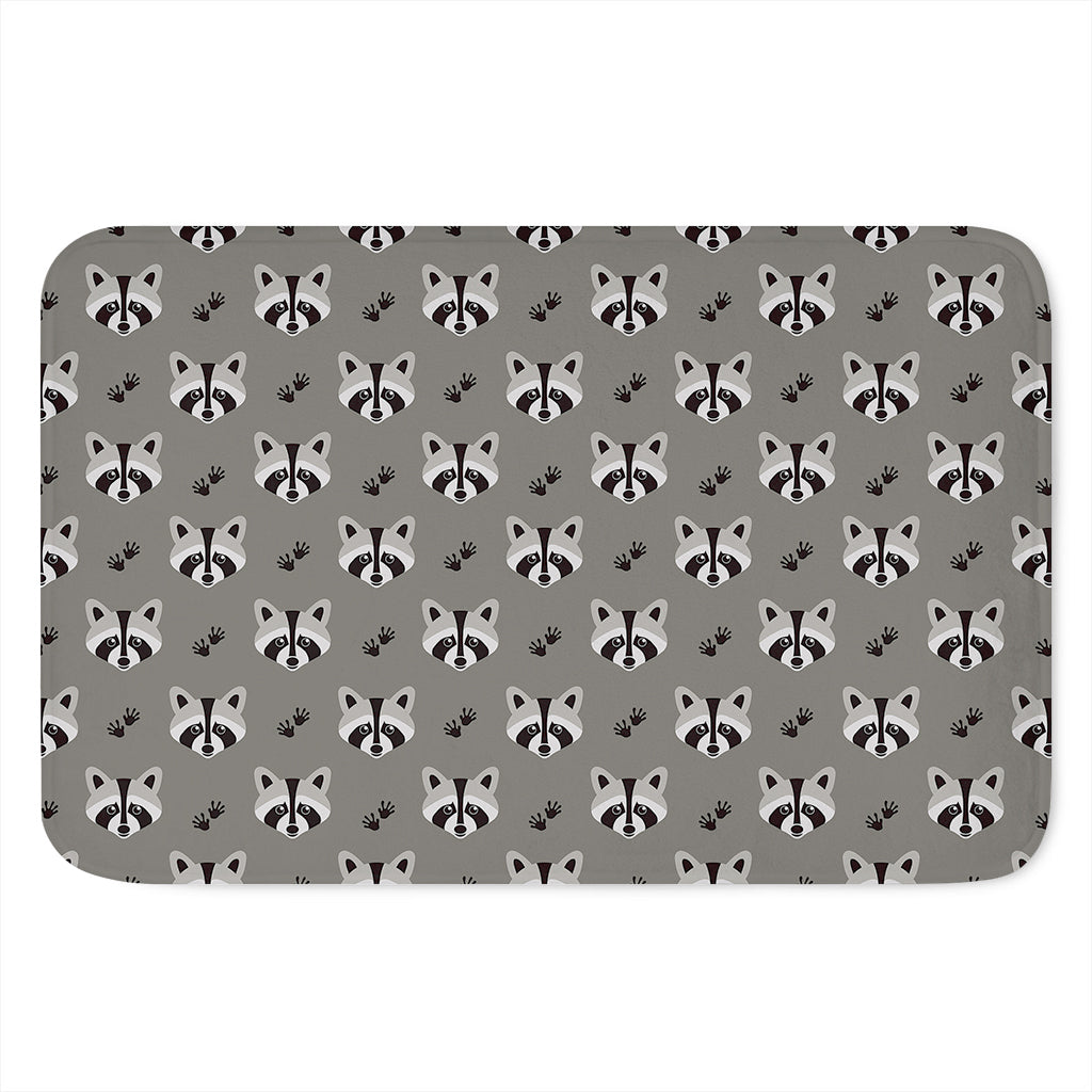 Grey Raccoon Pattern Print Indoor Door Mat