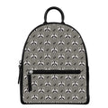 Grey Raccoon Pattern Print Leather Backpack