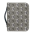 Grey Raccoon Pattern Print Leather Bible Cover