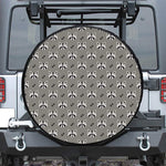 Grey Raccoon Pattern Print Leather Spare Tire Cover