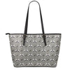 Grey Raccoon Pattern Print Leather Tote Bag