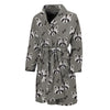 Grey Raccoon Pattern Print Men's Bathrobe