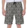 Grey Raccoon Pattern Print Men's Beach Shorts