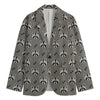 Grey Raccoon Pattern Print Men's Cotton Blazer