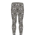Grey Raccoon Pattern Print Men's Leggings