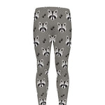 Grey Raccoon Pattern Print Men's leggings