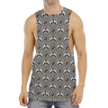 Grey Raccoon Pattern Print Men's Muscle Tank Top