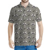 Grey Raccoon Pattern Print Men's Polo Shirt