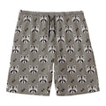 Grey Raccoon Pattern Print Men's Swim Trunks