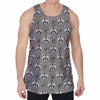 Grey Raccoon Pattern Print Men's Velvet Tank Top