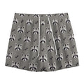 Grey Raccoon Pattern Print Mesh Shorts