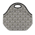 Grey Raccoon Pattern Print Neoprene Lunch Bag