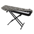 Grey Raccoon Pattern Print Piano Keyboard Cover