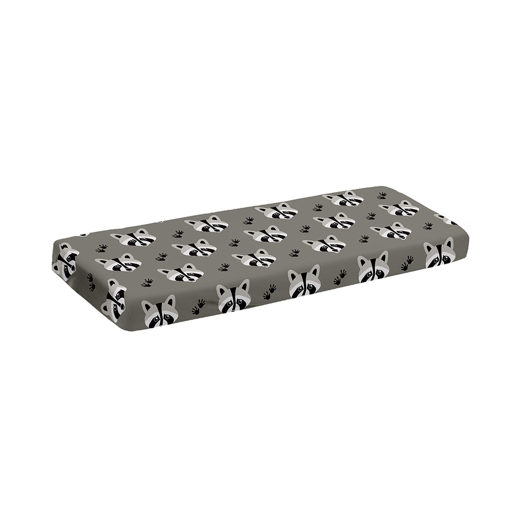 Grey Raccoon Pattern Print Piano Keyboard Cover