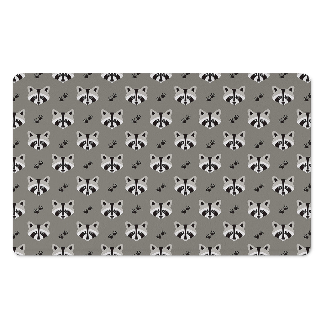 Grey Raccoon Pattern Print Polyester Doormat