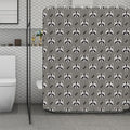 Grey Raccoon Pattern Print Polyester Shower Curtain