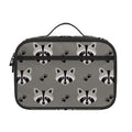 Grey Raccoon Pattern Print Portable Lunch Bag