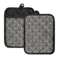Grey Raccoon Pattern Print Pot Holders With Pocket