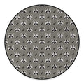Grey Raccoon Pattern Print Round Floor Mat