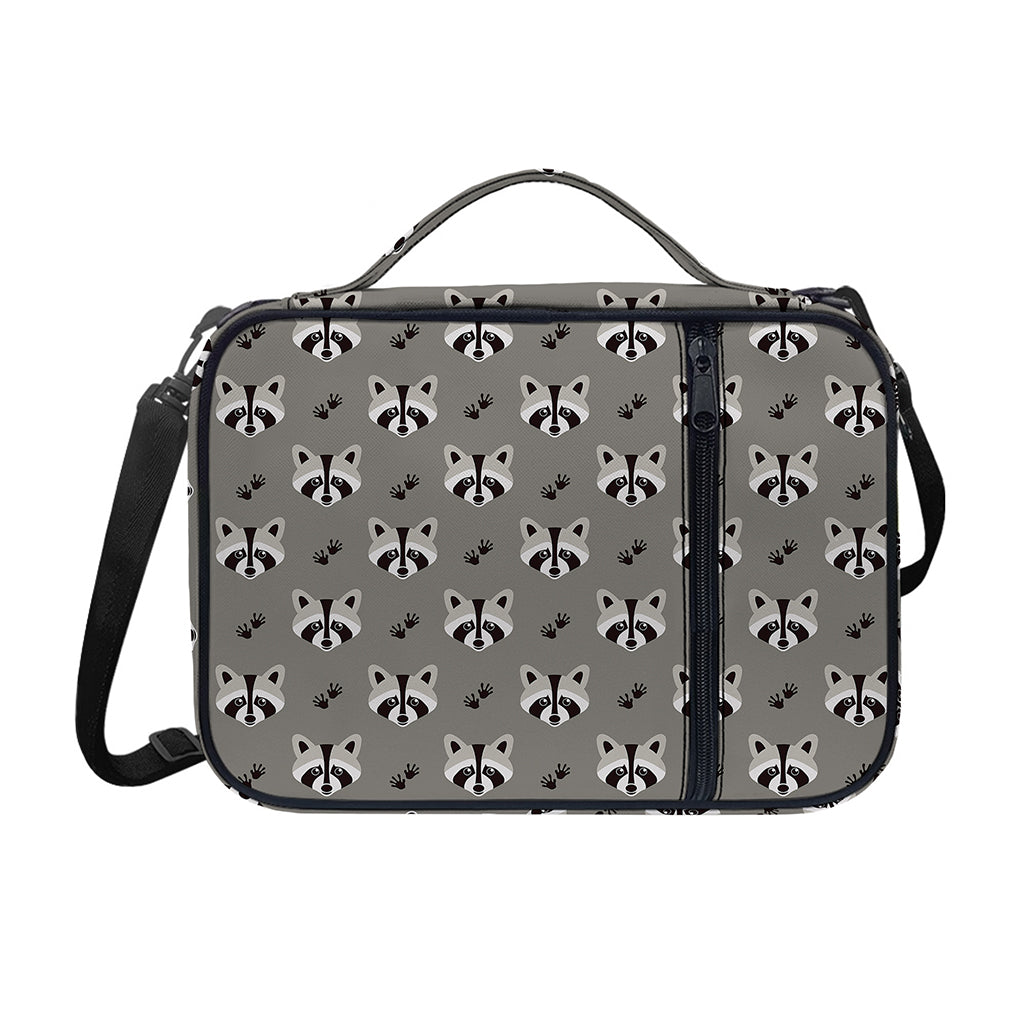 Grey Raccoon Pattern Print Shoulder Strap Bible Bag