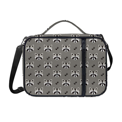 Grey Raccoon Pattern Print Shoulder Strap Bible Bag