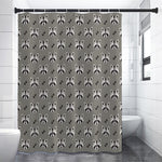 Grey Raccoon Pattern Print Shower Curtain