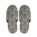 Grey Raccoon Pattern Print Slippers