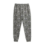 Grey Raccoon Pattern Print Sweatpants