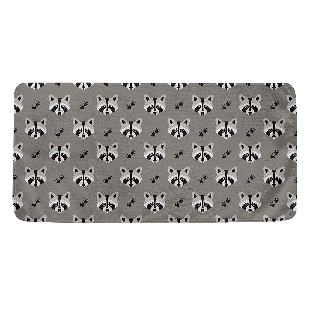 Grey Raccoon Pattern Print Towel