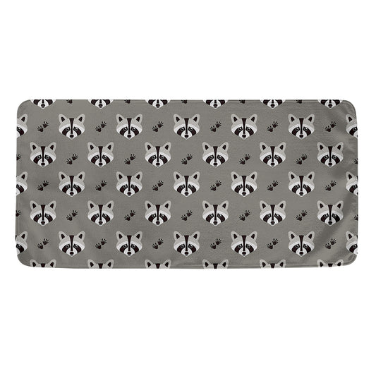 Grey Raccoon Pattern Print Towel