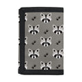 Grey Raccoon Pattern Print Trifold Wallet