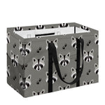 Grey Raccoon Pattern Print Utility Tote Bag