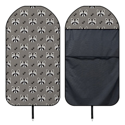Grey Raccoon Pattern Print Waterproof Car Seat Cover