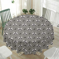 Grey Raccoon Pattern Print Waterproof Round Tablecloth