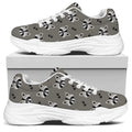 Grey Raccoon Pattern Print White Chunky Shoes
