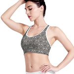 Grey Raccoon Pattern Print Women's Sports Bra