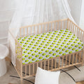 Grey Striped Alien Pattern Print Baby Crib Sheet