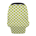 Grey Striped Alien Pattern Print Baby Seat Cover