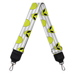 Grey Striped Alien Pattern Print Bag Strap
