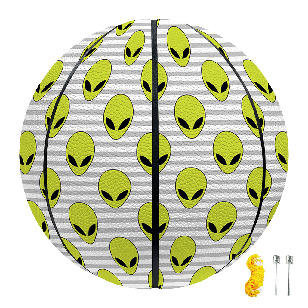Grey Striped Alien Pattern Print Basketball