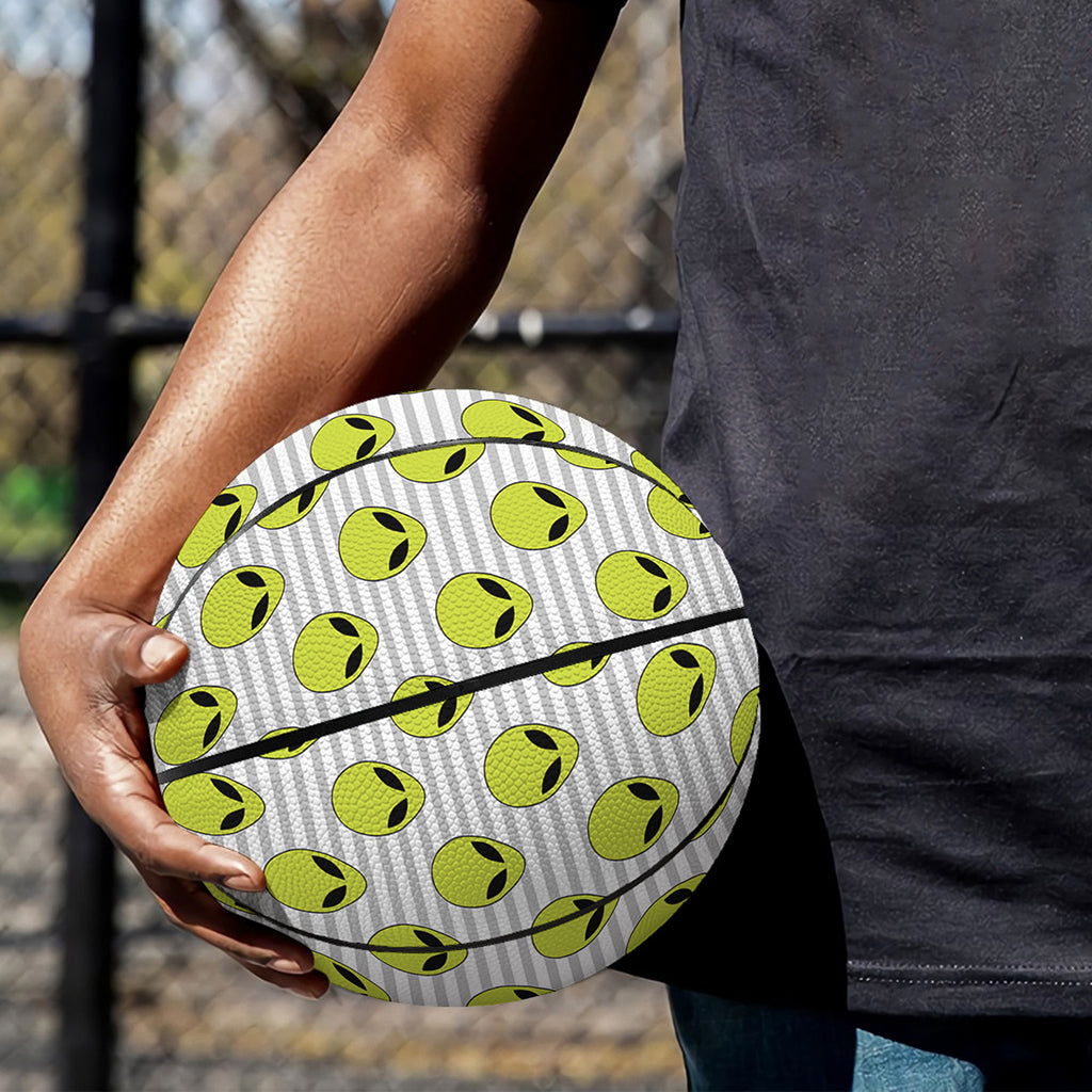 Grey Striped Alien Pattern Print Basketball